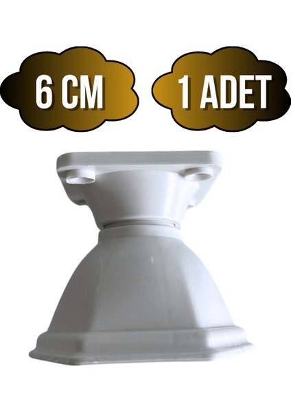 Kupa Plastik 6cm Beyaz Dolap Ayağı Masa ve Sehpa Ayağı(Beyaz)(6cm)