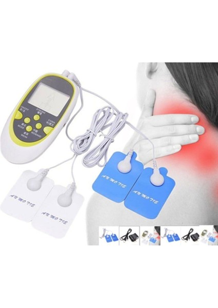 Boyun ve Omuz Için 8 Pedli Tens Cihazı ve Akım Eldiveni Seti