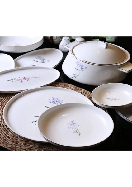 DSN041 Flora 60 Parça Porselen Yemek Takımı