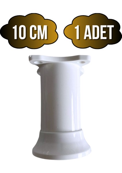 Plastik Beyaz Ayarlanabilir Ayak Masa Dolap ve Mobilya AYAĞI(BEYAZ)(10CM)