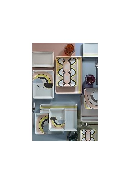 Porselen 10876 Art Deco 18 Parça 6 Kişilik Ikram Seti