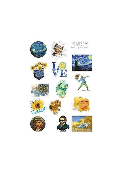 Ms Major Selection Van Gogh Sticker Seti Telefon Bilgisayar ve Diğer Yüzeylere Uygun