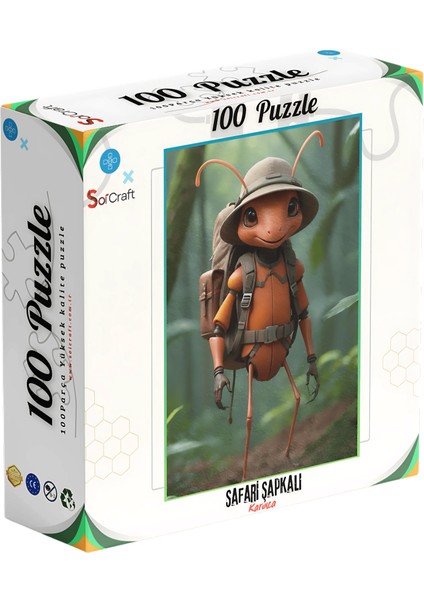 100 Parça Puzzle Çift Tasarım Tek Kutu Sevimli Orman Hayvanları fiyatları