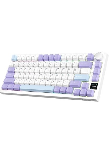 Ajazz AK820PRO 75% Tkl Mekanik Oyun Klavyesi,2.4g Kablosuz/bt5.1/usb-C Kablolu,tft Renkli Ekran ve