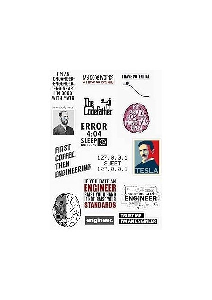 Ms Major Selection Mühendis - Engineer Tasarımlı 15 ' Li Sticker Seti