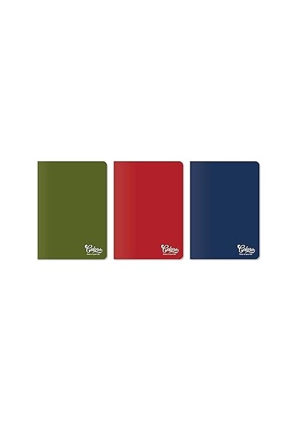 Meteksan Colors Ofis Serisi, A4 60 Yaprak Çizgisiz Karton Kapaklı Defter 3'lü Paket, Kırmızı, Navy,