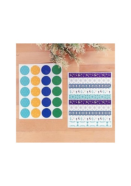 Bimotif Sticker Seti, Ottoman 3.2 cm - Ramazan Motifleri 13.8x1.6 cm 1er Sayfa
