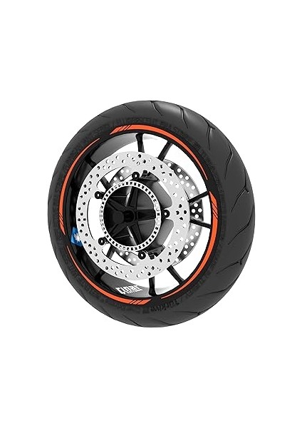 Çınar Extreme Floresan Turuncu 4 Parçalı Keskin Jant Şeridi Sticker