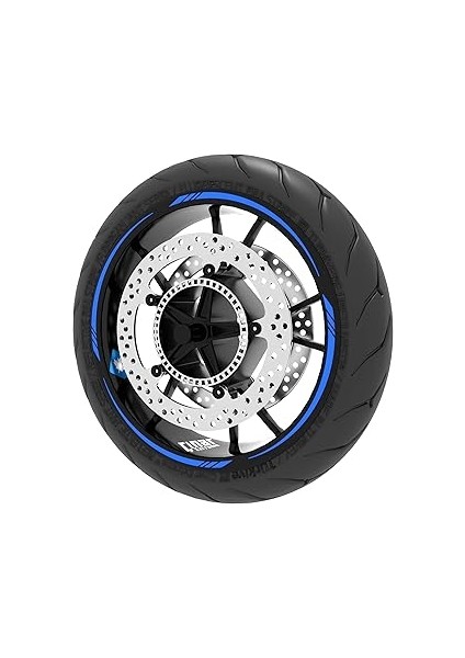 Çınar Extreme 4 Parçalı Keskin Jant Şeridi Sticker Reflektif, Floresan, Renkler Reflektif Mavi
