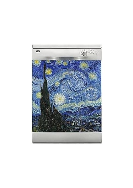 Bulaşık Makinesi Sticker Kaplama Beyaz Eşya Kaplama The Starry Night