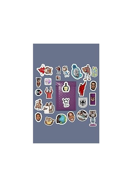Ms Major Selection Kanye West Rap Sticker Paketi/bullet Journal Defter Çıkartma Ajanda Laptop Etike