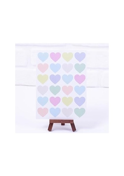 Bimotif Kalpli Karışık Renkli Sticker Seti, A5 2 Sayfa