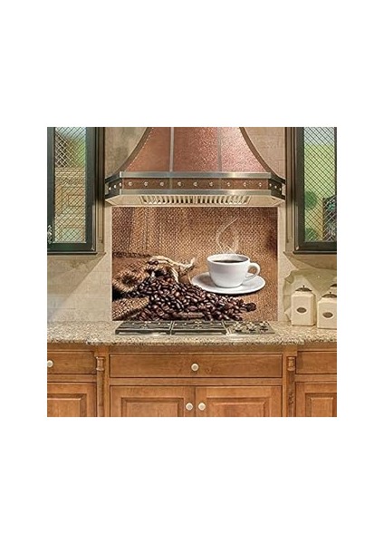 Mutfak Duvar Tezgah Arası Ocak Arkası Sticker Kaplama Kahve Çekirdek