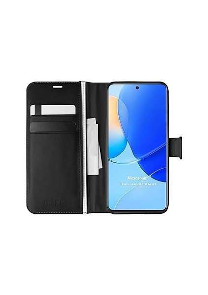 Microsonic Huawei Nova 9 Se Kılıf Delux Leather Wallet Siyah [nova 9 Se ile Uyumlu Kılıf - Siy