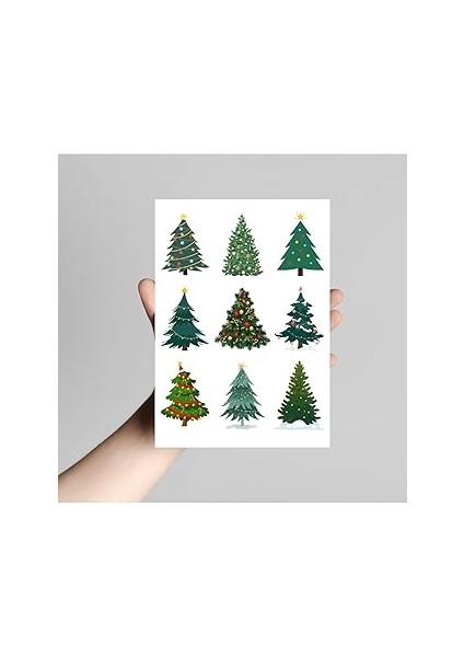 Bimotif Sticker, Yılbaşı Çam Ağacı, 5x5.5 cm 2 Sayfa