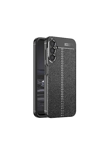 Microsonic Galaxy A24 Kılıf Deri Dokulu Silikon Siyah [galaxy A24 ile Uyumlu Kılıf - S