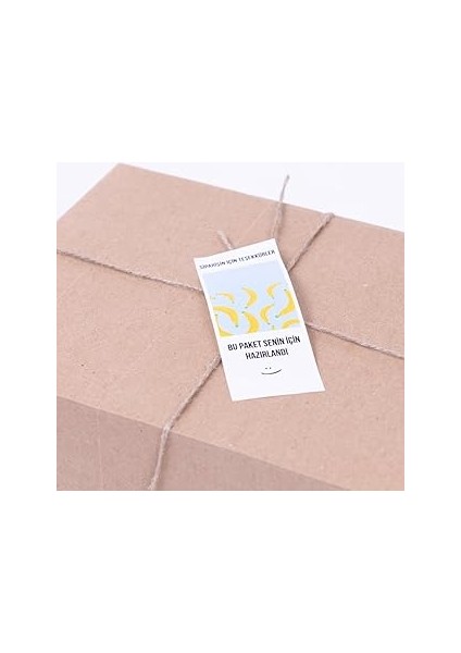 Bimotif Sticker, Bu Paket Senin Hazırlandı, Muz, 6 cm 4X9CM 8 Adet
