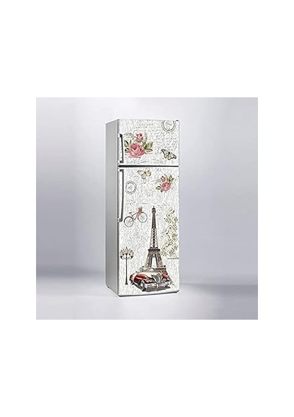 Buzdolabı Sticker Kaplama Dolap Kaplama Etiketi Vintage Paris Çizim