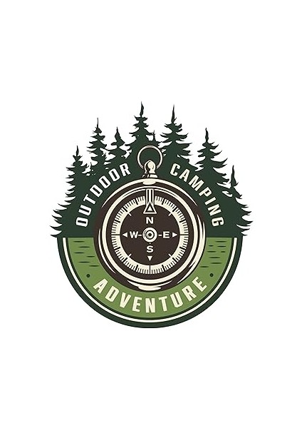 Quart Aksesuar Off Road Camping Adventure Sticker Pusula 10 x 9 cm