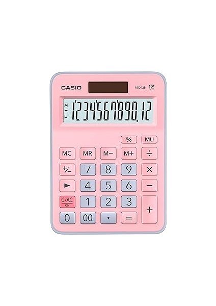 MX-12B-PKLB Açık Pembe+Açık Mavi 12 Hane Masa Üstü Hesap Makinesi