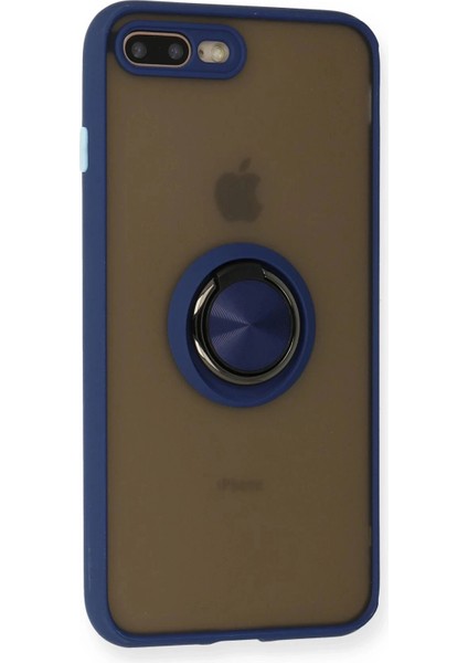 Newface iPhone 7 Plus Kılıf Montreal Yüzüklü Silikon Kapak - Lacivert fiyatları