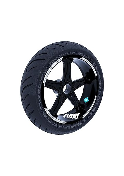 Çınar Extreme Double Stripe Tasarımlı Reflektif Gri Jant Şeridi Sticker