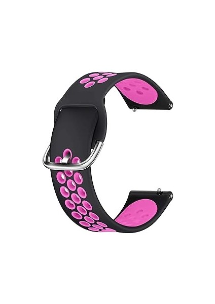 Caseup Huawei Watch Gt Active, Caseup Silicone Sport Band Siyah Koyu Pembe