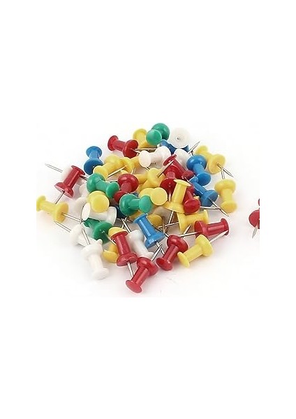 Nistabolje 125 Adet Renkli Harita Çivisi Mantar Pano Raptiyesi Pano Iğnesi