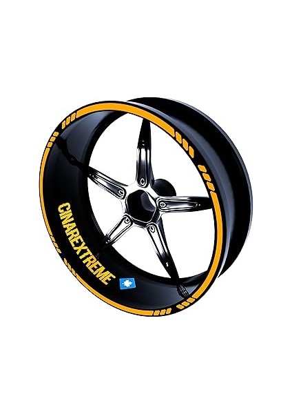 Çınar Extreme 4 Parçalı Kesikli Tasarımlı Taksi Sarısı Jant Şeridi Sticker