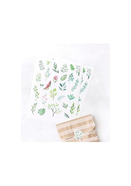 Bimotif Şekilli Sticker, Leaves, 1.5x5.5 cm 2 Sayfa