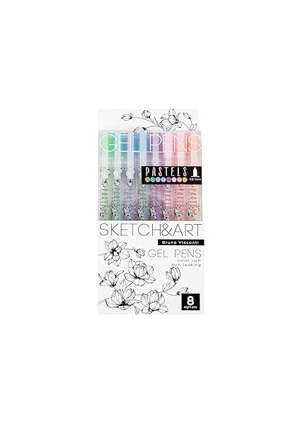Sketch&art Uni Write Jel Kalem, 0.8 Mm, 8 Renk- Pastel