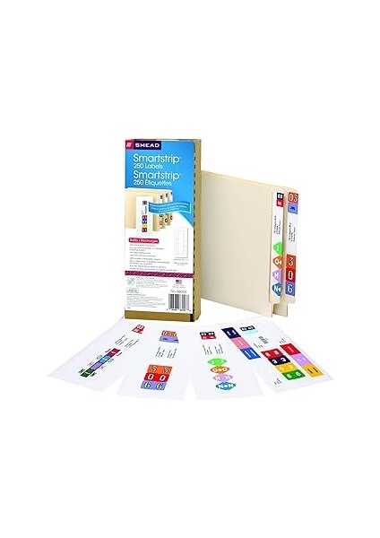 Smead Smartstrip Etiketleri, Dolum Paketi, Uç Sekme Etiketleri, Mürekkep Püskürtmeli Yazıcı (66006)