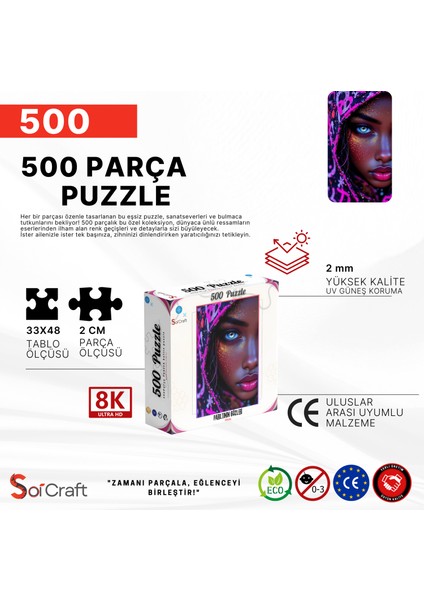 500 Parça Puzzle Renklerin Sessiz Yolcusu Kaplumbağa