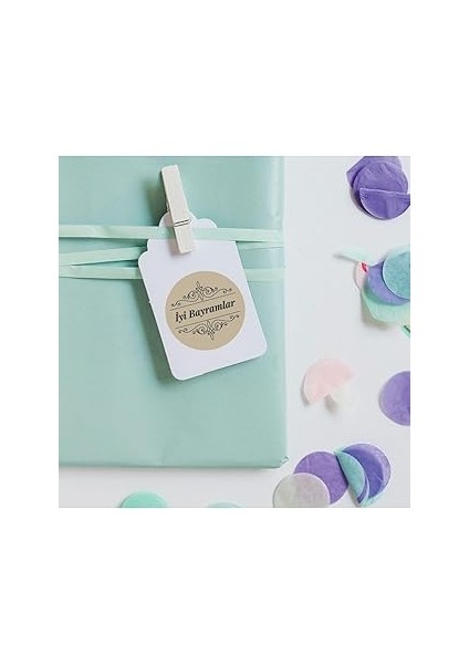 Bimotif Kraft Sticker, Iyi Bayramlar, 3.2 cm 2 Sayfa