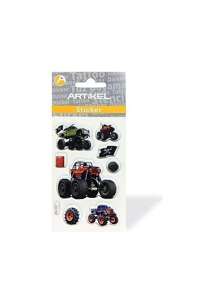 Arti̇kel PM-972 Arazi Araçları Sticker, Çıkartma 7,5X11,5 cm