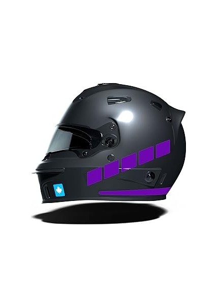 Çınar Extreme Şerit Tasarımlı Patlıcan Moru Motosiklet Kask Sticker