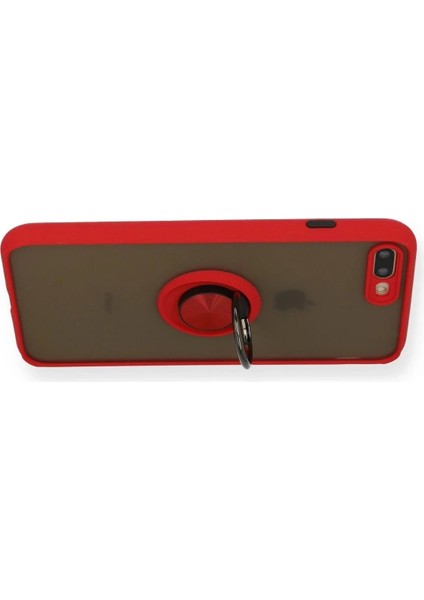 Newface iPhone 7 Plus Kılıf Montreal Yüzüklü Silikon Kapak - Kırmızı modelleri