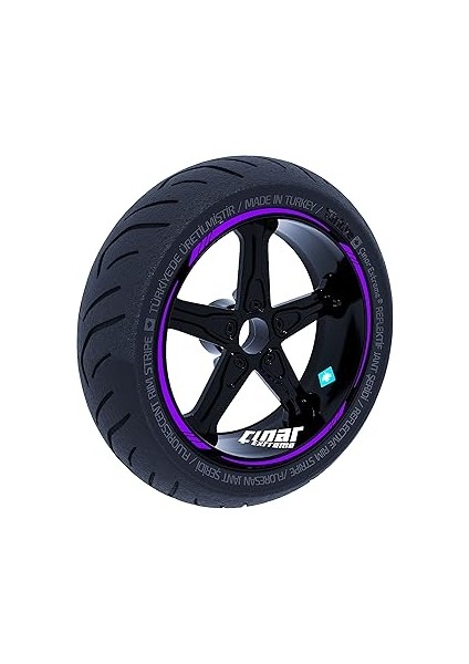 Çınar Extreme Patlıcan Moru 4 Parçalı Keskin Jant Şeridi Sticker