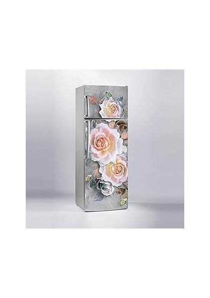 Buzdolabı Sticker Kaplama Dolap Kaplama Etiketi 3D Gül