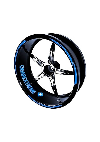 Çınar Extreme 3 Parça Tasarımlı Azur Mavi Jant Şeridi Sticker