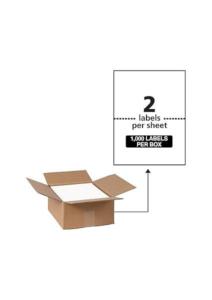 Avery Su Geçirmez Etiketler, Ultrahold Yapıştırıcı, 5.5" x 8.5", Lazer Yazıcılar 1.000 Etiket