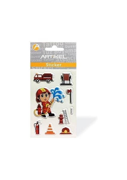 Arti̇kel PM-964 Itfaiyeci Sticker, Çıkartma 7,5X11,5 cm