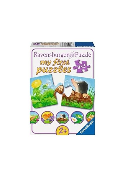 Ravensburger 73139 Puzzle Bahçe Hayvanları, 9 x 2 Parça