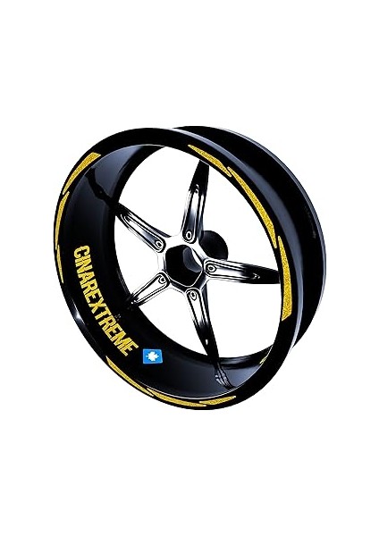 Çınar Extreme 3 Parça Tasarımlı Yaldızlı Gold Jant Şeridi Sticker