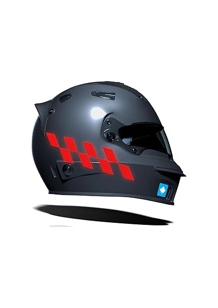 Çınar Extreme Reflektif Kırmızı Damalı Kask Motosiklet Sticker Takımı