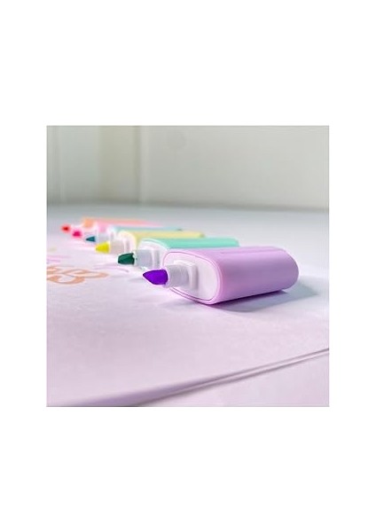 Npratik Dondurma Şeklinde Çantalı 6 Renk Pastel Fosforlu Kalem