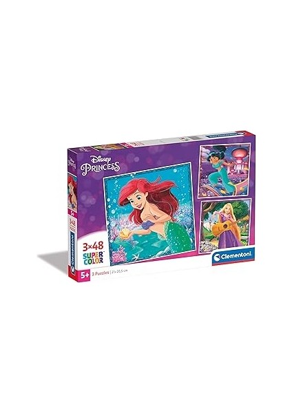 25304 Prensesleri Supercolor PRENSES-3X48 Parça (3 Dahil), Yapboz Yaş 5, Ya