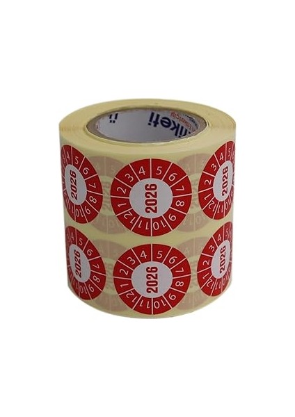 Hazır Etiketler , Hazır Al Hızlı Al Vellum Tarih Seçme Etiketi 30MM x 30MM Ruloda 1000 Adet (Kırmız