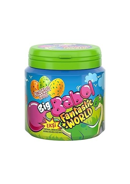 Perfetti Big Babol Fantastic World Dinosaur Eggs Portakal ve Limon ve