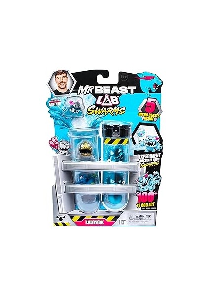 Mrbeast Lab Swarms Lab Pack, Su Ekleyerek Deney Yapın, Test Tüpünü Sallayın ve 1 "mrbeast Koleksiyo